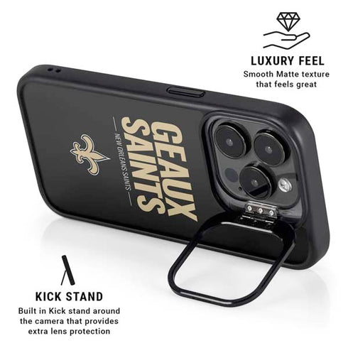 NFL New Orleans Saints Team Motto iPhone 15 Pro Kickstand Case